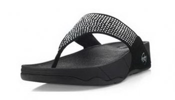 Fitflop Womens Rokkit Black/White Diamond Fitness Sandal